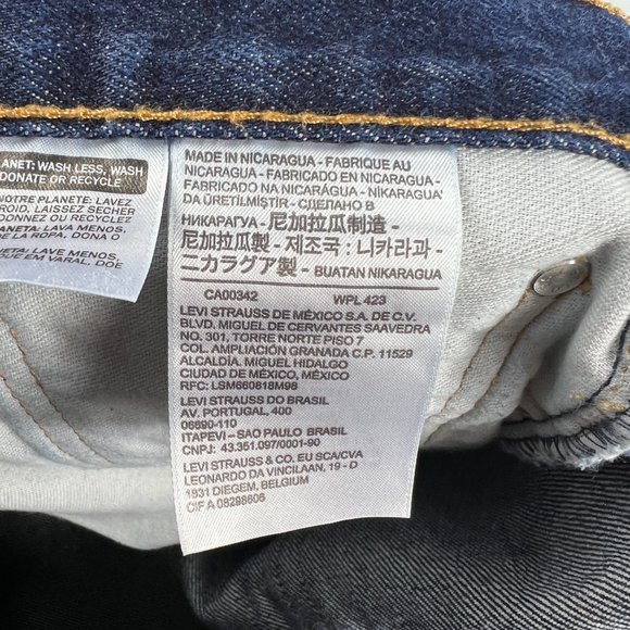 Levi's Jean Shorts Mens 32* 505 Dark Blue Cut Off Fray Cotton Denim Jorts Tag 34 - Picture 4 of 16